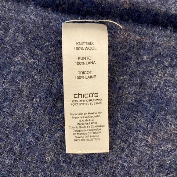 Chico's Open 100% Wool Cardigan Cozy Winter Boho Grandma Core Academia - Picture 8 of 8